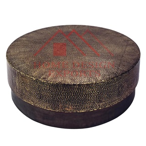 Table basse à tambour Antique en laiton, Look Vintage, Table à boisson moderne pour Bar, décor de fête, nouvelle arrivée, Table basse à tambour martelé - Product Image 5