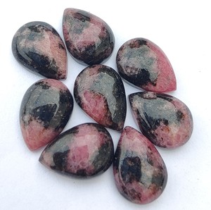 Aaa + Chất Lượng Lavira Thương Hiệu Tự Nhiên Màu Hồng Đỏ Rhodonite Cabochon 20Mm Lê Hình Phẳng Trở Lại Hiệu Chỉnh Loose Đá Quý Bên Thứ Ba - Product Image 2