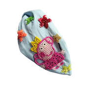 Serre-tête en tissu fait main écologique avec perles et motif lapin de dessin animé pour femme, idéal pour la Saint-Valentin, avec fleurs et panier