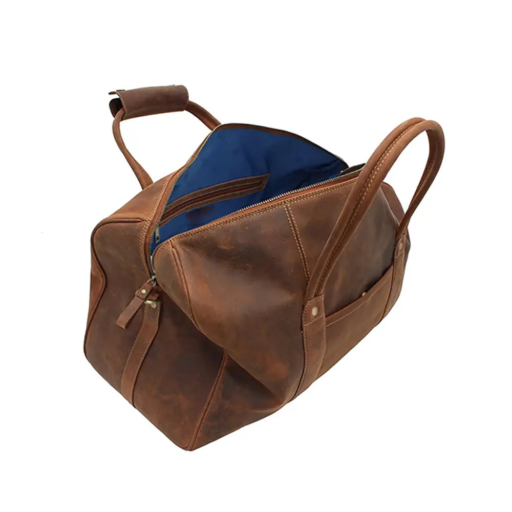 Bolsa de lona de viaje inteligente bolsa de viaje de cuero bolsa de viaje grande 24 "hombres Weekender regalo personalizado para él