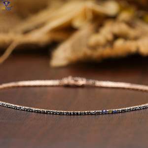 0.62 TDW Round Cut Diamond Bracelet Tennis Bracelet 18k <b>Rose</b> <b>Gold</b> Natural Diamond Lab Stone - Product Image 1