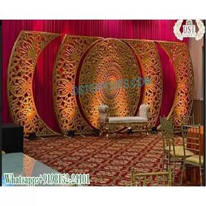 Panneaux de toile de fond de scène de mariage indiens exclusifs, panneaux de toile de fond de scène de mariage tendance, cadres/panneaux de Fiber de scène de mariage romantique - Product Image 1