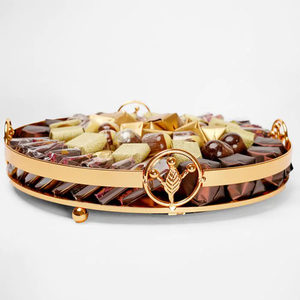 Diseño de lujo, plato dorado, mesa, dulces de Chocolate, bandeja para servir, plato para servir Chocolate de la mejor calidad para Hotel - Product Image 1