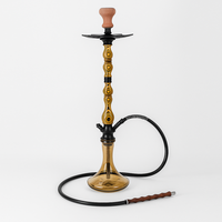 Kit Chicha Portable au Design Vintage en Aluminium, avec Tige Métallique Sculptée Rétro et Embout Moderne