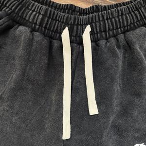 Nuevo estilo para hombre, pantalones cortos para correr con lavado ácido y cordón, pantalones cortos de algodón Vintage, pantalones cortos con estampado personalizado, pantalones cortos con lavado ácido personalizados para hombre OEM - Product Image 4