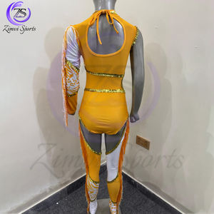 Couleur jaune manches complètes Highland qualité bon fournisseur entièrement personnalisé fait nouveau Performance à la mode porter Majorette uniforme - Product Image 4