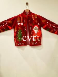 Red Velvet Embroidered <b>Christmas</b> <b>Jacket</b> Mandarin Collar Full Sleeve Hand Embroidery Plus Size Women's Winter Outerwear - Product Image 3
