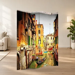 Gondoles sur le canal de Venise, écran pliant en toile double face - Product Image 1