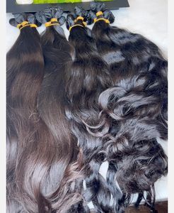 Paquets de cheveux indiens bruts de vague naturelle cheveux humains du temple non transformés avec des trames épaisses et des extrémités complètes saines - Product Image 5