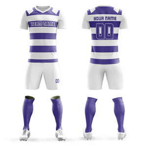 Venta al por mayor de los hombres cómodos transpirables de fútbol desgaste libre de diseño personalizado sublimación Jersey Kits de uniforme de fútbol personalizado para equipos - Product Image 4