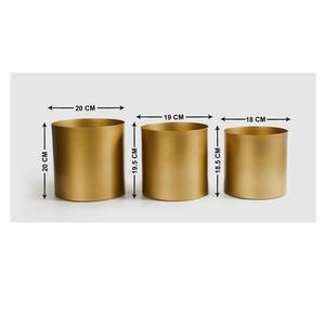 Jardinière de style brillant pour confiseries et centres commerciaux, accessoires décoratifs, pot de fleurs en métal, article décoratif, lot de 3 - Product Image 1