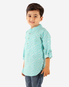 <b>Boys</b> Cotton Fusion Ethnic Wear Set with Weaving Long Style for Formal Gatherings Ceremonies Parties for <b>Children</b> - Product Image 5