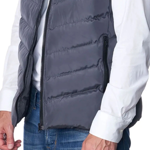 Unisex Color Block Quilted Vest Stand Collar Hooded Zipper Closure Waterproof Breathable Windproof Casual Winter <b>Jacket</b> Regular - Product Image 5