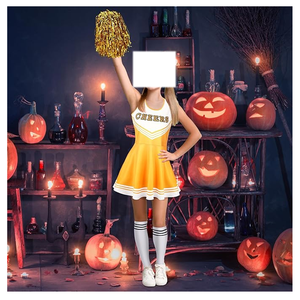 Conjunto de disfraces de animadora para adultos OEM de tendencia Material de LICRA con detalle de diamantes de imitación Uniformes de porristas populares - Product Image 5