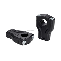 JFG RACING CNC - Kit de rehausseurs de guidon en aluminium pour Yozma IN10 - Noir - Antidérapant - Supports de guidon de moto - Pièces de rechange