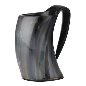 Mug en corne à boire artisanal de qualité supérieure, personnalisé, antique, sculpté à la main, en corne naturelle, style viking, gobelet incurvé en provenance d'Inde - Product Image 3