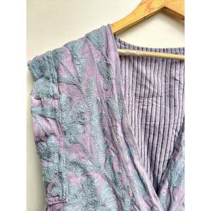 Handmade Breathable Women's Suzani <b>Kantha</b> Embroidered Flock Print Floral Pattern Cotton <b>Jacket</b> Spring/Winter Outer Wear Vest - Product Image 3