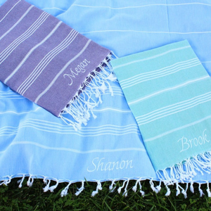 Turkish <b>Towels</b> <b>Embroidered</b> Peshtemal Design Microfiber Quick Dry Disposable Eco-Friendly Wearable Breathable Beach <b>Towel</b> - Product Image 4