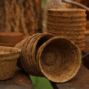 Hydroponic Planting Pot Natural Biocompostable Coconut Coir Fiber Pots for Flowers and Plants Garden Farming <b>Supplies</b> - Product Image 6