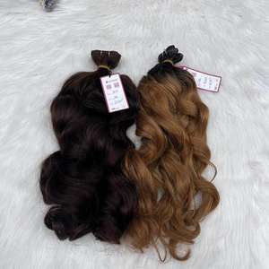 Luxury Cuticle Aligned Double Layer Silk Flat Weft Natural Wavy 100% Virgin Hair Vendors Vietnamese Human Hair Soft Flat Weft - Product Image 2