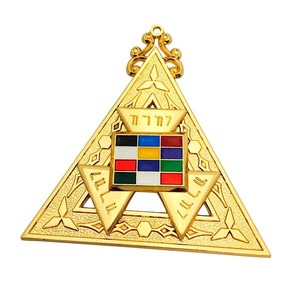 JEVVY CRAFTS Joya de Collar Chapada en Oro para Antiguo Gran Sacerdote del Arco Real Masónico, Material Dorado para Masón - Product Image 1
