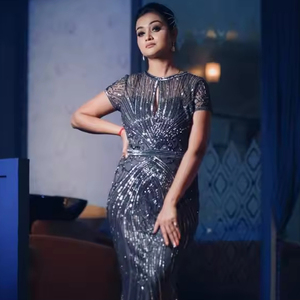 Vestido de Noche Largo de Maternidad con Bordado Verde Salvia de Lujo de Dubái, Talla Grande, con Capa, Elegante, para Mujer, Boda, Fiesta Formal - Product Image 1