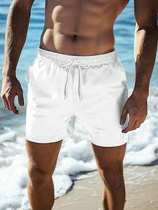 กางเกงออกกำลังกายผู้ชายแบบ 2-in-1 แห้งเร็ว ผ้าโพลีเอสเตอร์ กระชับกล้ามเนื้อ สำหรับวิ่งและเล่นกีฬา ลายเรียบ สไตล์ลำลอง - Product Image 3