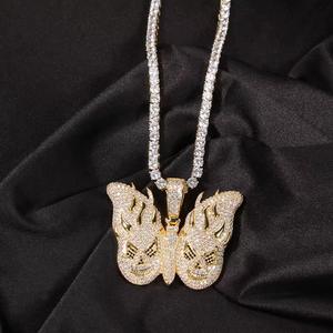Collier pendentif papillon 3D serti de diamants, bijoux hip-hop pour femmes, déclaration de mode audacieuse, accessoire tendance - Product Image 6