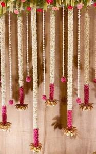 Décoration murale en jasmin, guirlandes de fleurs de jasmin pour mariage, fête de sangeet et décoration nocturne, magnifique toile de fond florale - Product Image 6