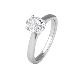 Anillo de Compromiso con Moissanita Solitario de 1 Quilate en Forma Ovalada - Product Image 3