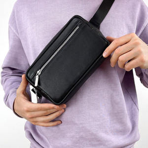 Riñonera de cuero genuino para hombre de primera calidad 2025, bolso cruzado a la cadera, fácil de llevar, a la moda, a la moda, - Product Image 1