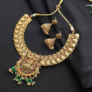 สร้อยคอทองเหลืองโบราณเคลือบด้านสำหรับผู้หญิง ดีไซน์ดั้งเดิมไม่ซ้ำใคร เหมาะสำหรับพิธีกรรมออร์โธดอกซ์ งานแต่งงาน งานเทศกาล และงานปาร์ตี้ - Product Image 1