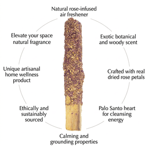 ธูปไม้ปาโลซานโตหอมพร้อมกุหลาบเคลือบและเศษไม้เหนียวจากเปรู - Product Image 4