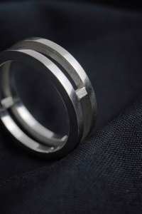 Anillo Doble de Plata de Ley 925 Maciza con Baño de Platino, Moderno, Minimalista, Geométrico, Simple para Uso Diario - Product Image 4