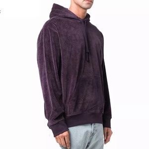 Sweat à capuche en velours de haute qualité pour hommes Sweat-shirt d'hiver épais avec capuche en tissu velours à motif solide - Product Image 2