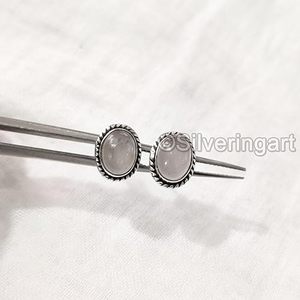 <b>Womens</b> <b>Stud</b> <b>Earring</b> Natural Rose Quartz Gemstone Bohemian <b>Studs</b> <b>Earring</b> Handmade Jewelry 925 Sterling <b>Silver</b> <b>Stud</b> <b>Earring</b> - Product Image 3