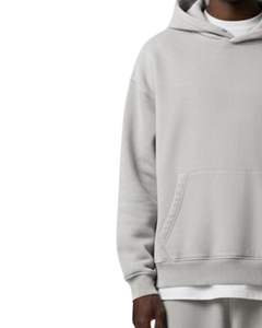 Conjunto Deportivo Informal de Invierno para Hombre, Sudadera con Capucha de Forro Polar Gris Piedra Cálida y Pantalones Jogger de Corte Holgado, Sudadera con Capucha Informal, Pantalones Deportivos - Product Image 3