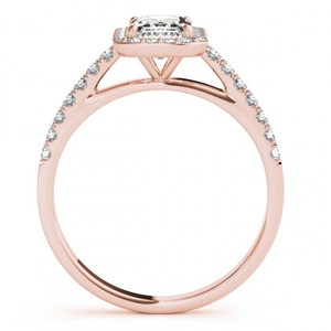 แหวนหมั้นเพชรทรงเอเมอรัลด์ 14k โรสโกลด์ 0.90 กะรัต - Product Image 1