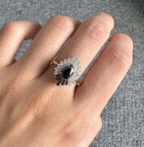 แหวนหมั้น Moissanite เงินสเตอร์ลิง แหวนสวย เครื่องประดับสั่งทํา เพชรเหลี่ยมเพชรพลอย ของขวัญสําหรับเธอ - Product Image 1