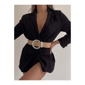 Ceinture élastique en paille tressée pour femme, ceinture de veste, ceinture de chemise, ceinture de robe - BLANCHE - Product Image 1