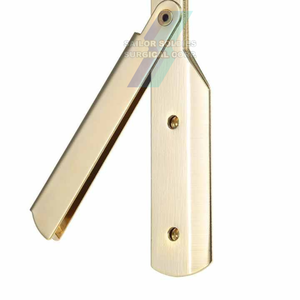 Maquinilla de afeitar dorada de alta calidad, maquinilla de afeitar de barba recta de metal de etiqueta privada para hombres, maquinilla de afeitar de seguridad para peluquero para hombres - Product Image 3