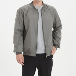 2025 nueva chaqueta de bombardero de alta calidad al por mayor para hombres y chaqueta de ropa informal chaqueta de bombardero de Color sólido - Product Image 6