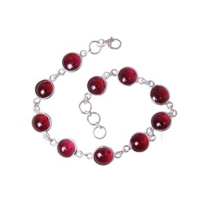 Joyería para mujer pulsera de estilo bohemio de plata joyería 925 plata esterlina granate piedra preciosa tendencia pulsera hecha a mano regalo para - Product Image 1