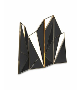 Arte de pared de Metal abstracto moderno, forma de Rosa minimalista para sala de estar, dormitorio, tamaño personalizado, chapado en negro, decoración de boda colgante - Product Image 4