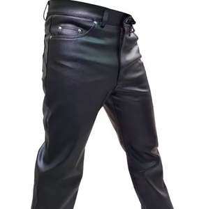 Pantalones de Hombre de Alta Calidad, Personalizados, de Cintura Media, Rectos, de Cuero Sintético, Transpirables, Ecológicos, Estilo Urbano - Product Image 3