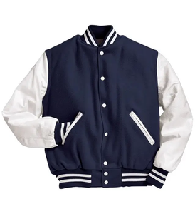 Venta al por mayor chaquetas universitarias hechas a medida para hombres mujeres cuerpo de lana mangas de cuero invierno CollegeBaseballjacket para hombres DDP envío - Product Image 6