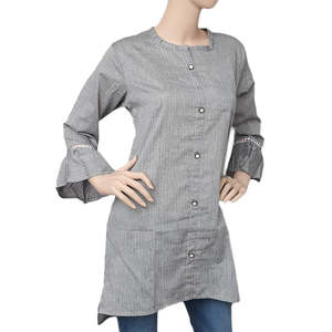 Camisa Casual Estampada para Mujer - Gris - Product Image 1