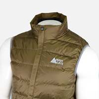 Veste demi-rembourrée élégante pour homme Navigate, 90% duvet d'oie, 10% plumes, super chaude, douce, légère, nylon marron