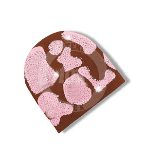 Precio barato Temporada de invierno Lana Liso Jacquard Sombreros Unisex Cálido Punto Rhinestone Gorros Venta caliente Gorros - Product Image 2