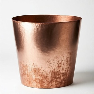 Pot martelé en argent avec bord plat, idéal pour décor d'entrée moderne ou embellissements verts de table à manger - Product Image 1